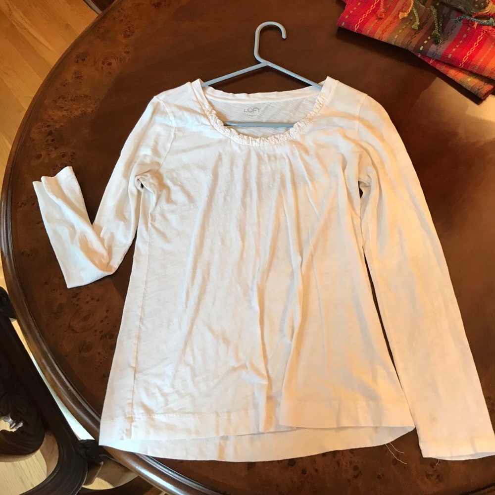 LOFT cream long sleeve top