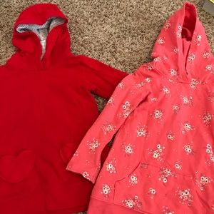 Bundle of two girls lightweight hoodie tunics