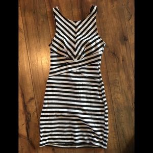 Black and white stripped dress