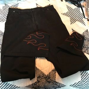 Black flame bottom classic fit jean