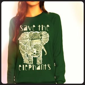 Save the Elephants sweatshirt- Queen Apparel