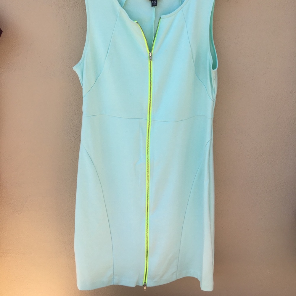 Teal zipper dress