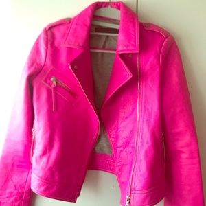 L.A.M.B Hot Pink Leather Jacket