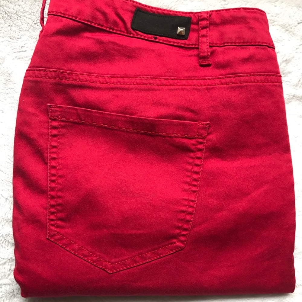 F21 Red Skinny Jeans