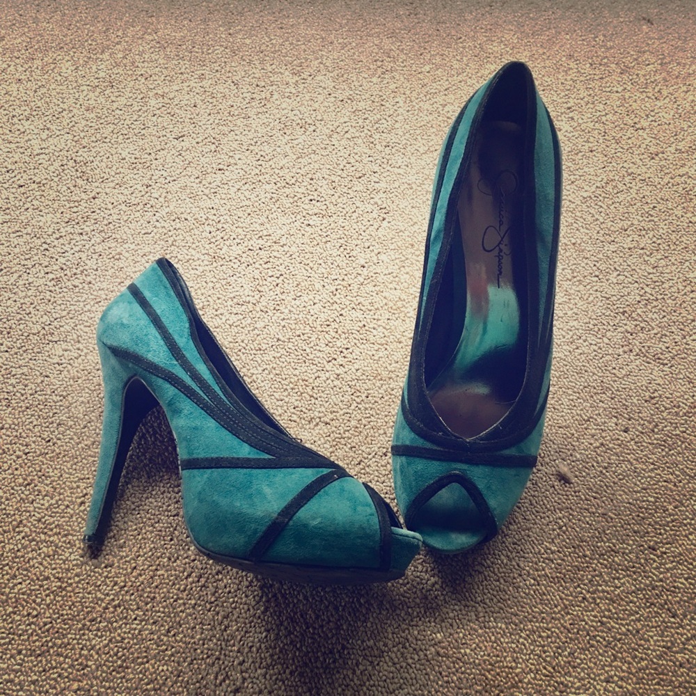 Jessica Simpson Peep-toe Emerald Green Pumps