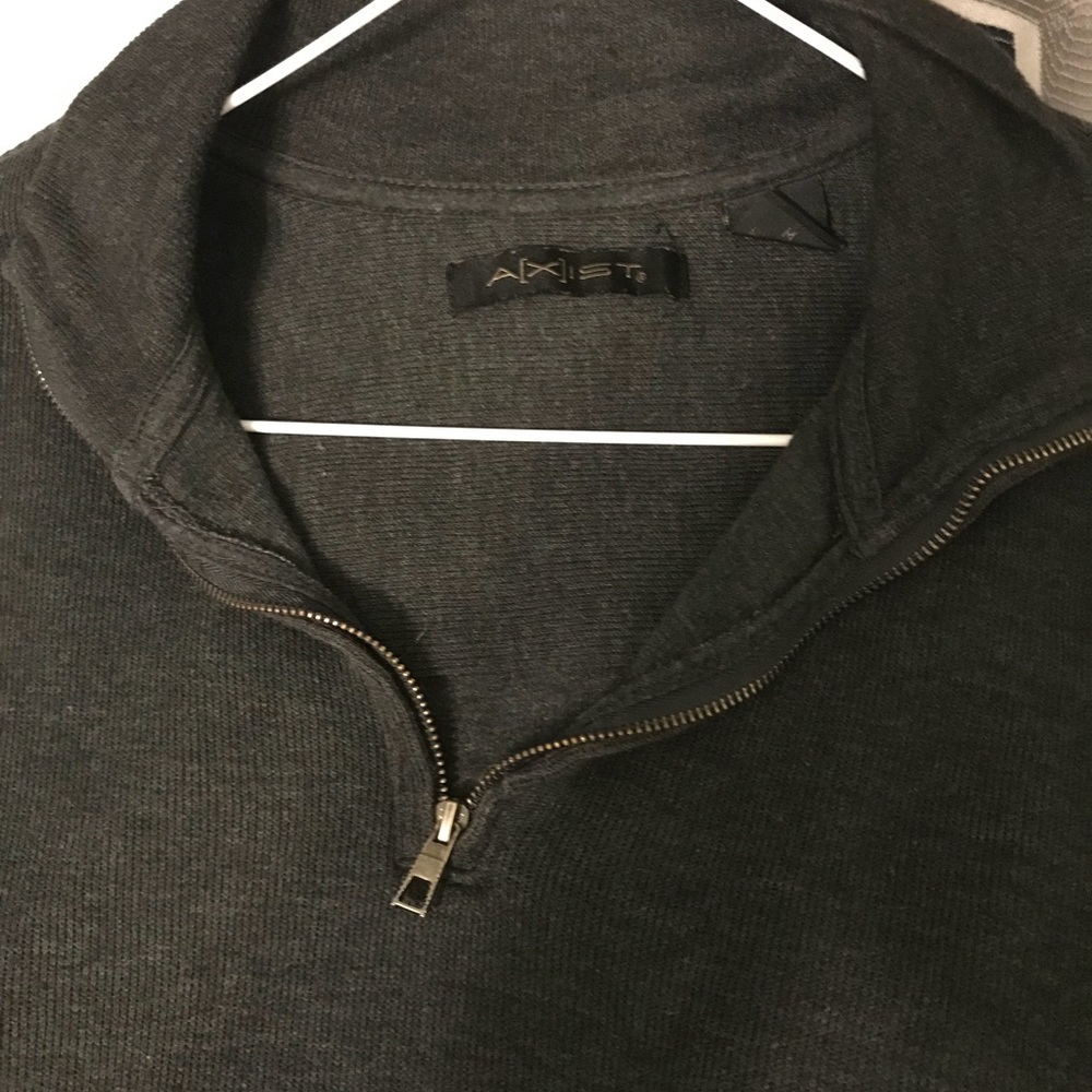 Axist Large Mens Dark Gray quarter zip sweater
