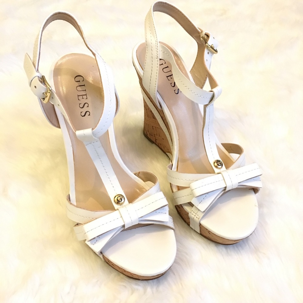 GUESS TOPSY OPEN-TOE WEDGE SANDALS