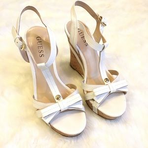 GUESS TOPSY OPEN-TOE WEDGE SANDALS