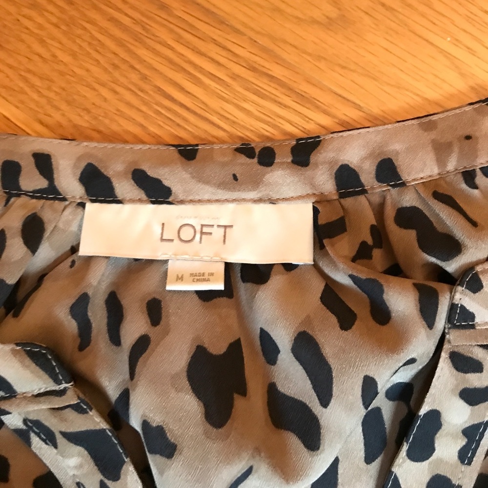 LOFT 3/4 sleeve leopard print blouse - Picture 2 of 2