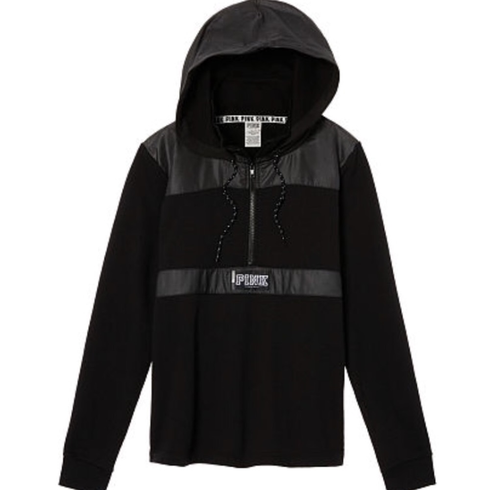 VS Pink quarter zip with hood