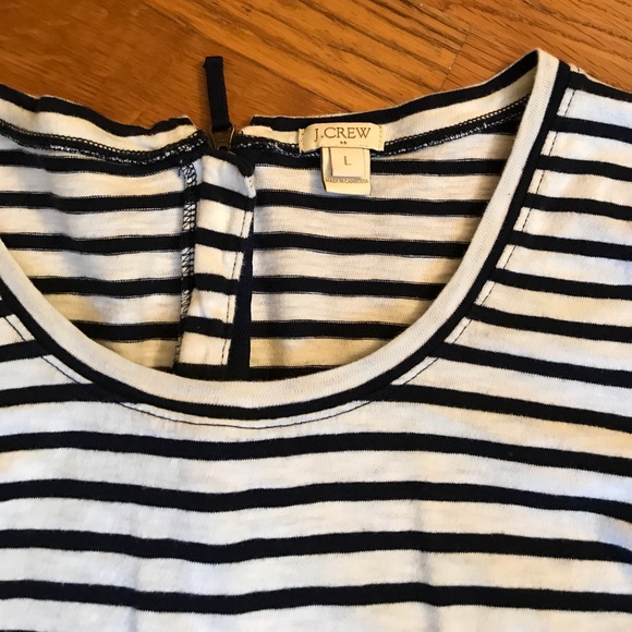 JCrew Navy Stripe 3/4 sleeve shirt - Picture 2 of 3