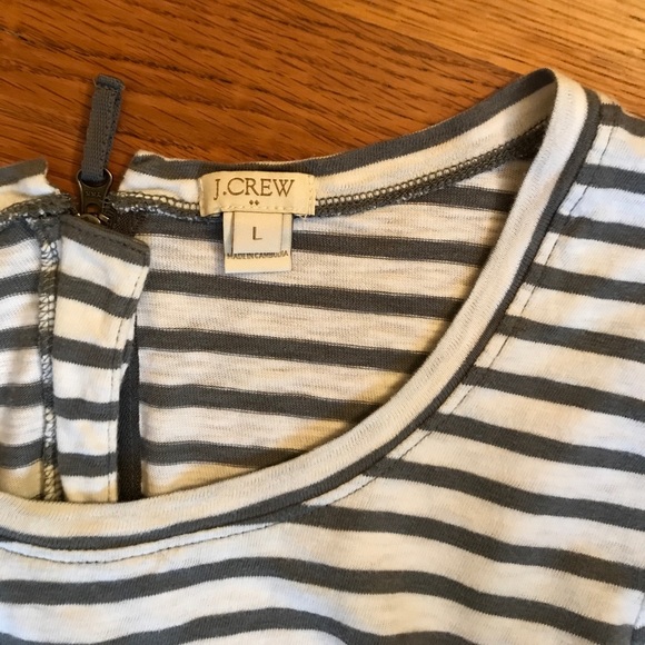 JCrew Gray striped 3/4 sleeve shirt. - Picture 2 of 3