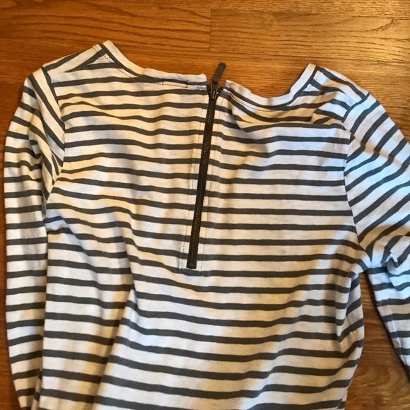 JCrew Gray striped 3/4 sleeve shirt. - Picture 3 of 3
