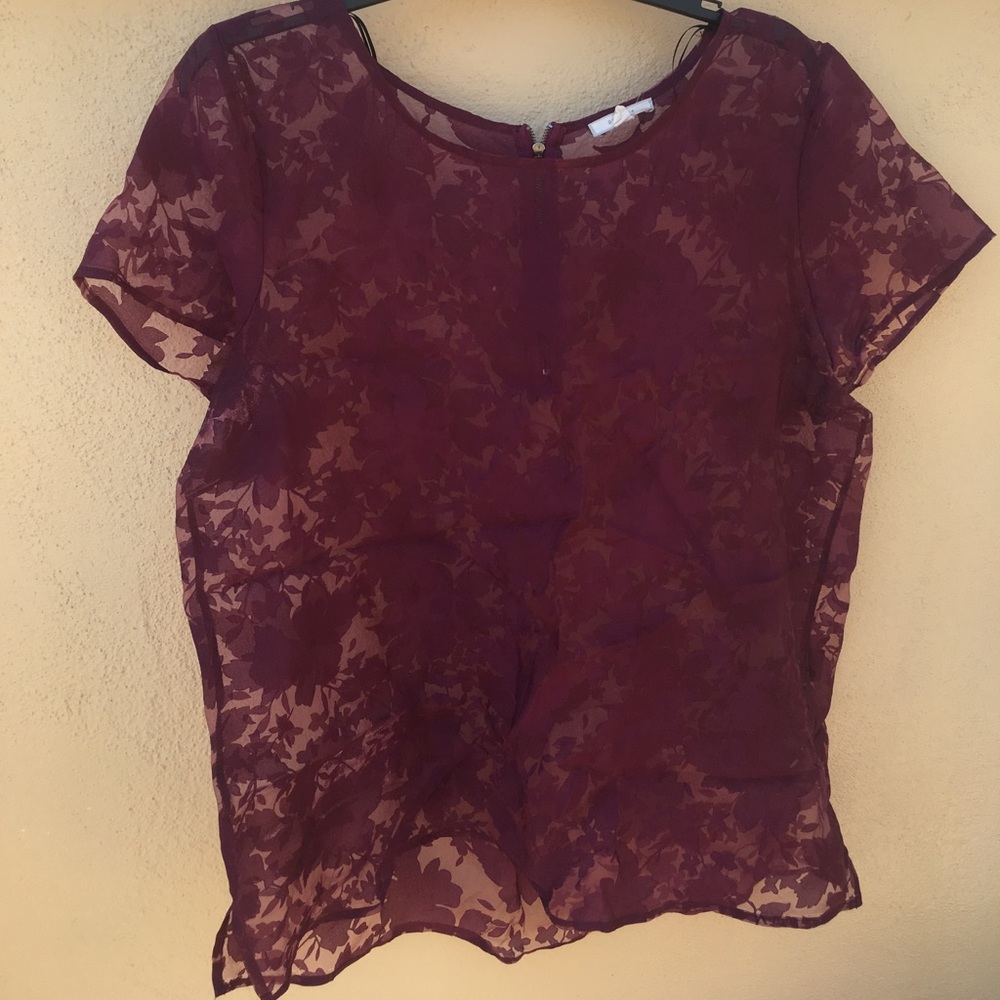Burgundy shear shirt