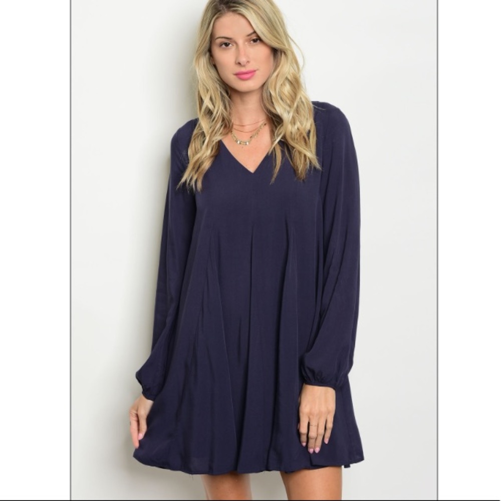 Navy blue skater dress - Picture 2 of 6