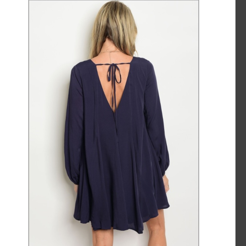 Navy blue skater dress - Picture 3 of 6