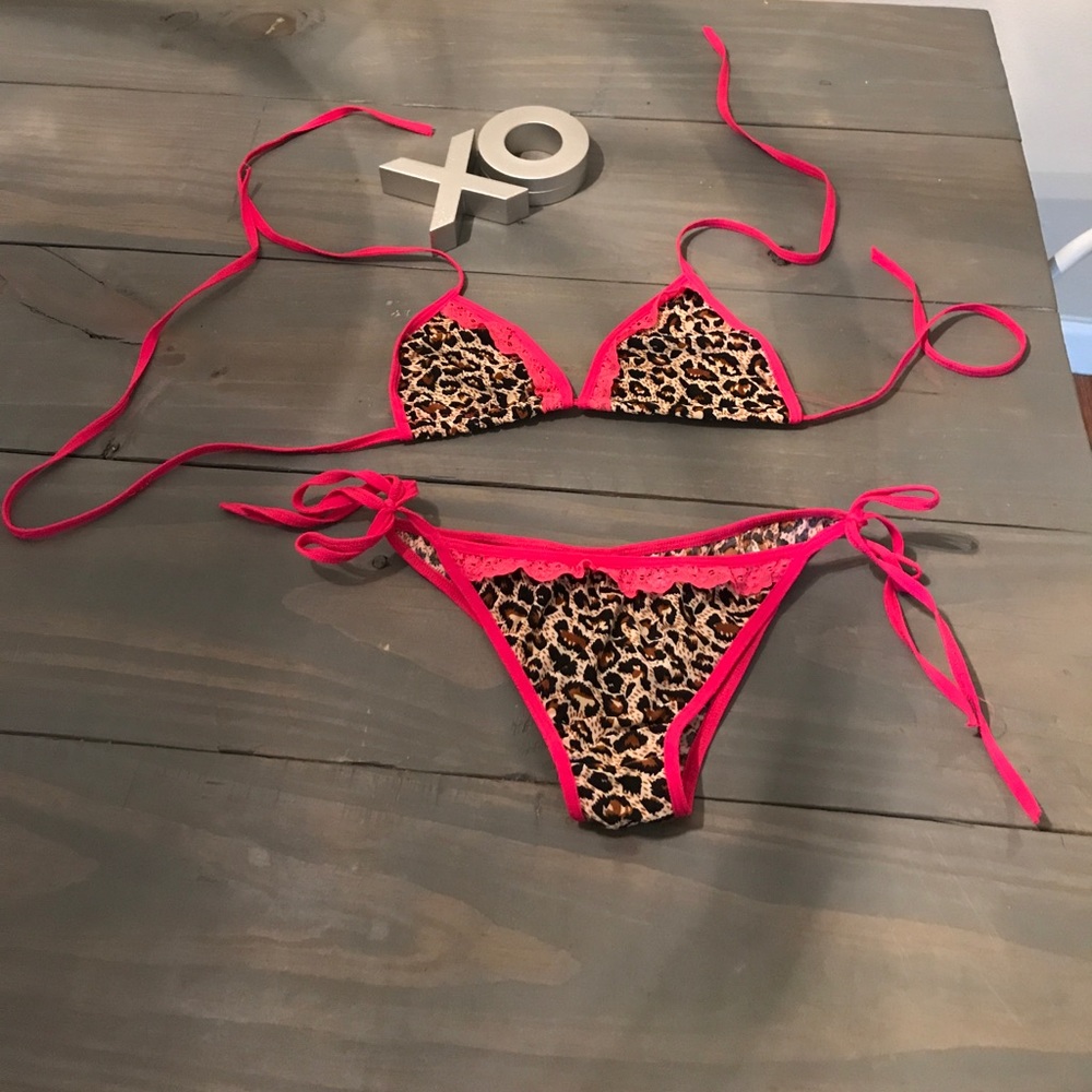 Boutique Pink cheetah bikini