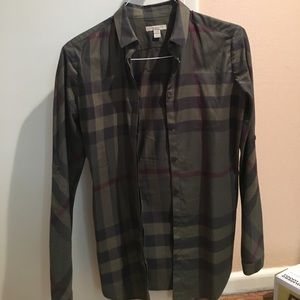 Burberry olive xs ladies button down