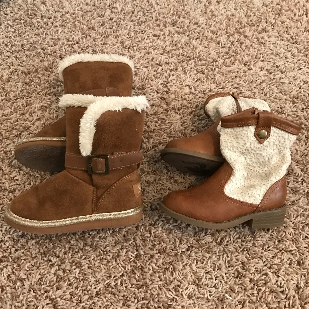 Two pair of girls boots