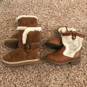 Two pair of girls boots
