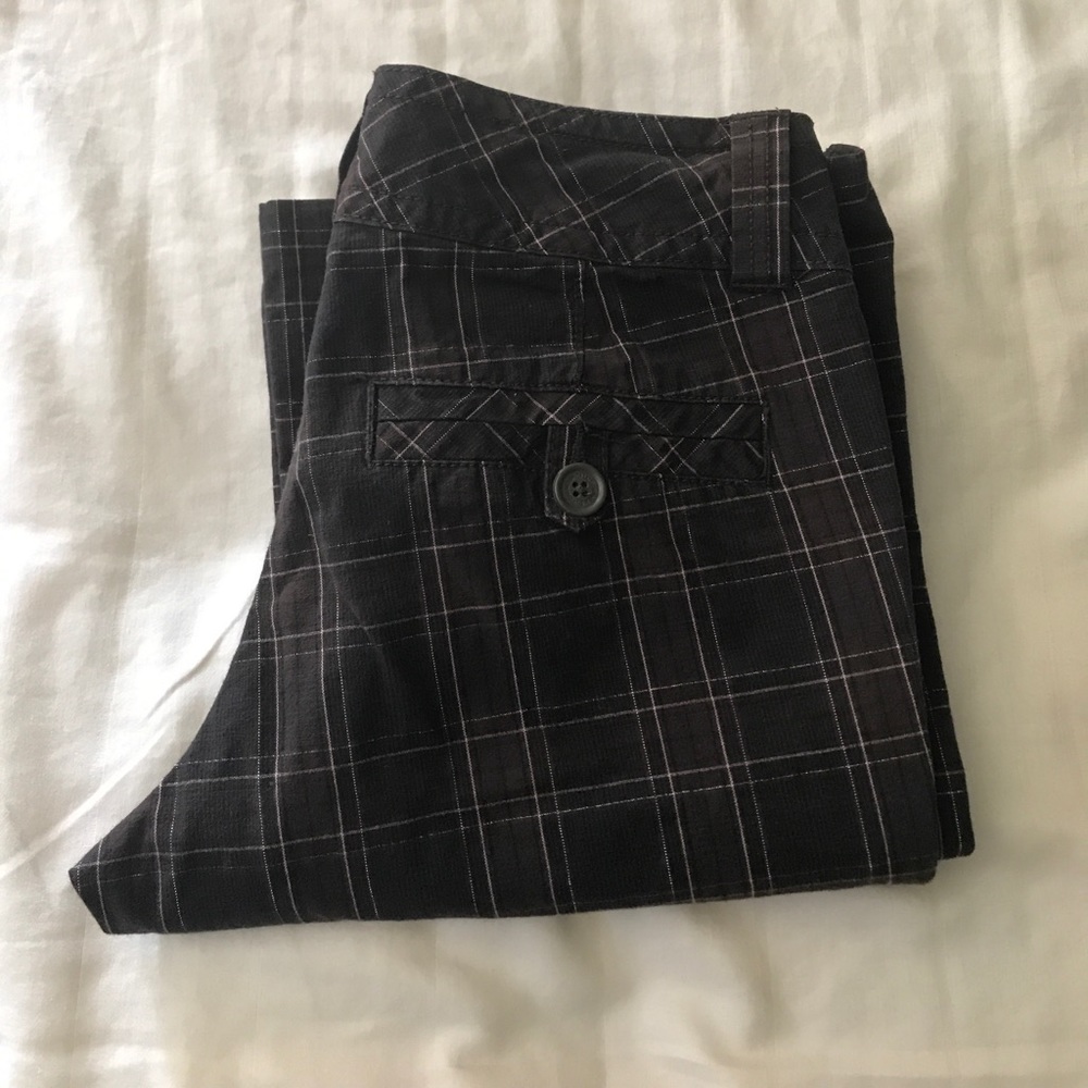 Brown and pink checkered pants