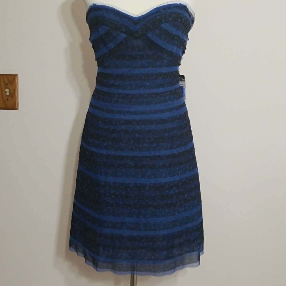 BCBGWomen's Blue Valentine Tulle Cocktail Dress