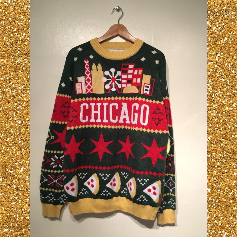Tipsy Elves Ugly Christmas Chicago Sweater NWT