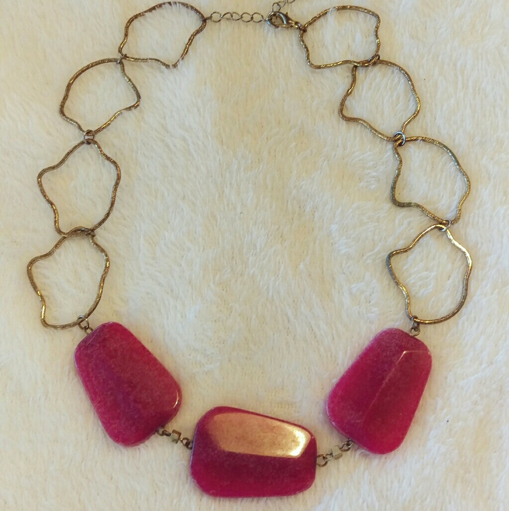 Gorgeous Gold & Pink Statement Necklace