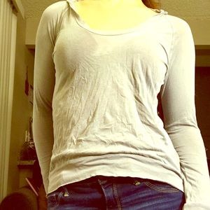Gray hooded shirt