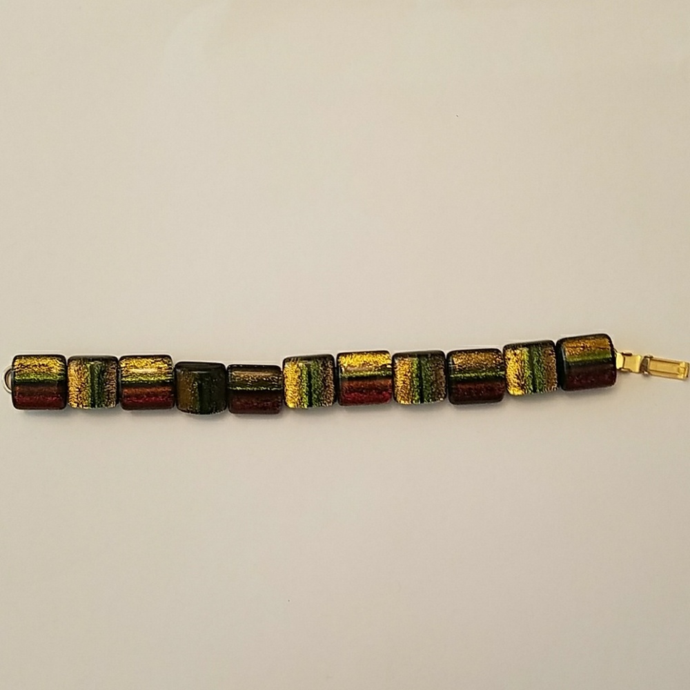Unique dichroic glass bracelet