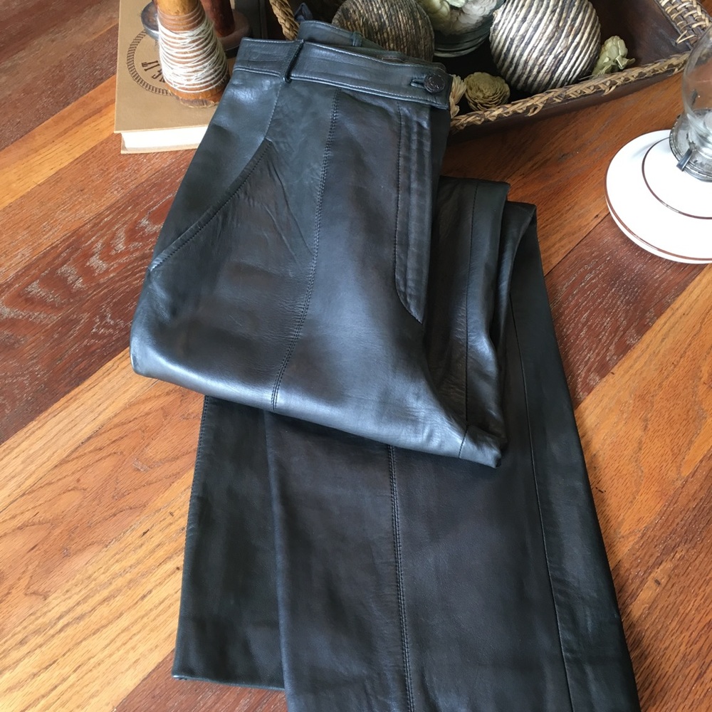 Women's Black Leather Pants