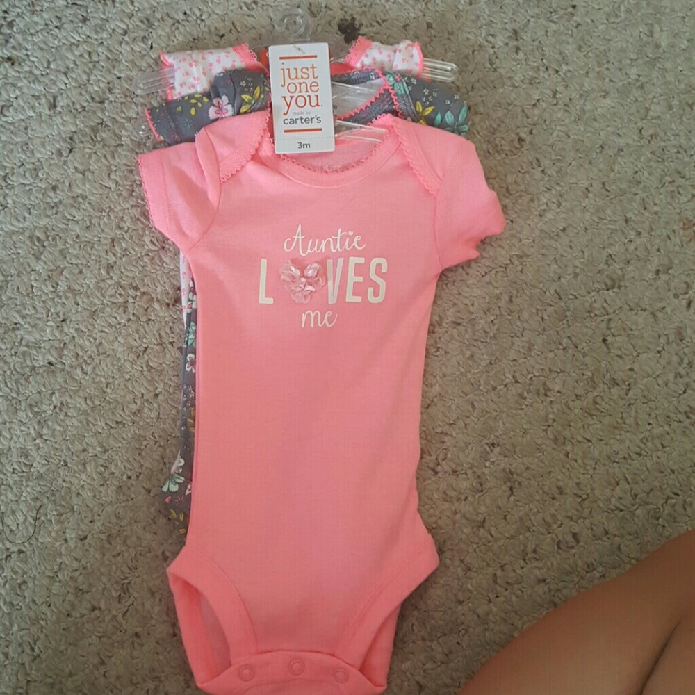 3 pc Girls onesie set