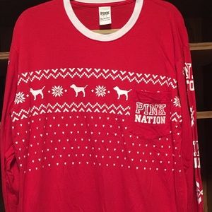 PINK Victoria’s Secret “Ugly Sweater” Tee Shirt