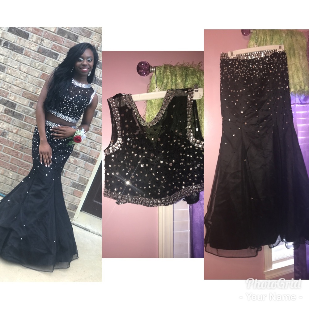 Prom dress (black with silver diamonds)