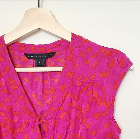 Marc by Marc Jacobs Pink and Red Top Blouse - Picture 3 of 6