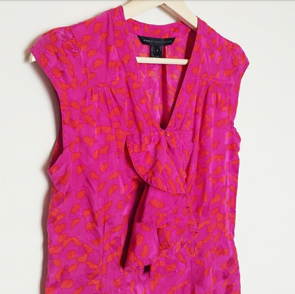 Marc by Marc Jacobs Pink and Red Top Blouse - Picture 4 of 6