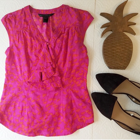 Marc by Marc Jacobs Pink and Red Top Blouse - Picture 1 of 6