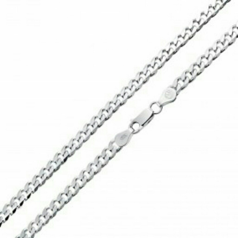 ! Mens Silver Chain Necklace Real Silver Bling !