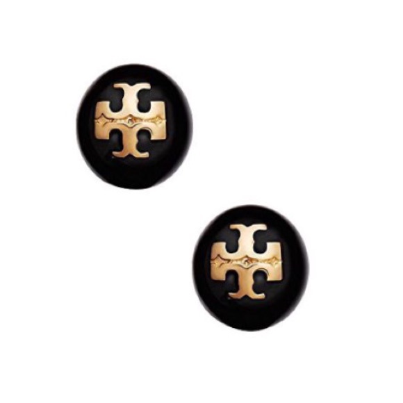 tory burch // swarovski pearl logo studs - Picture 2 of 8