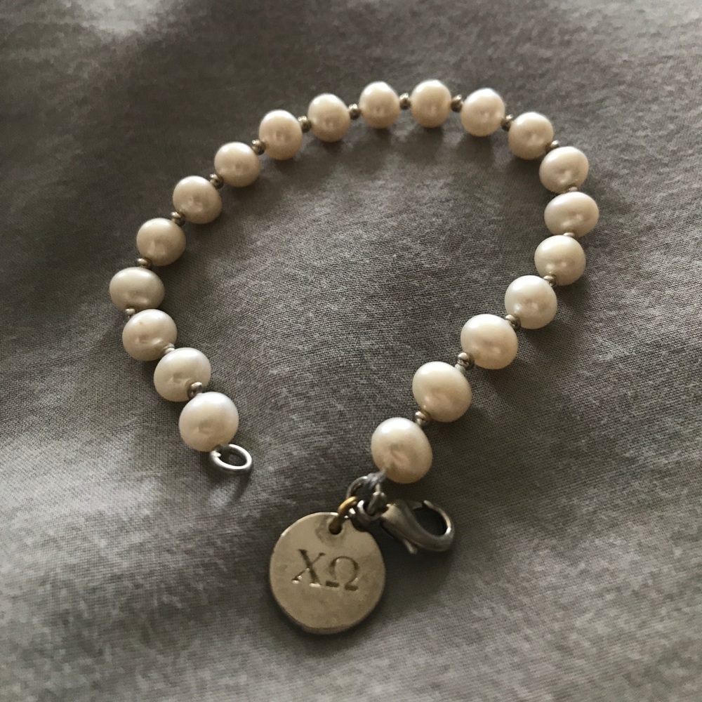 Chi Omega XO pearl bracelet