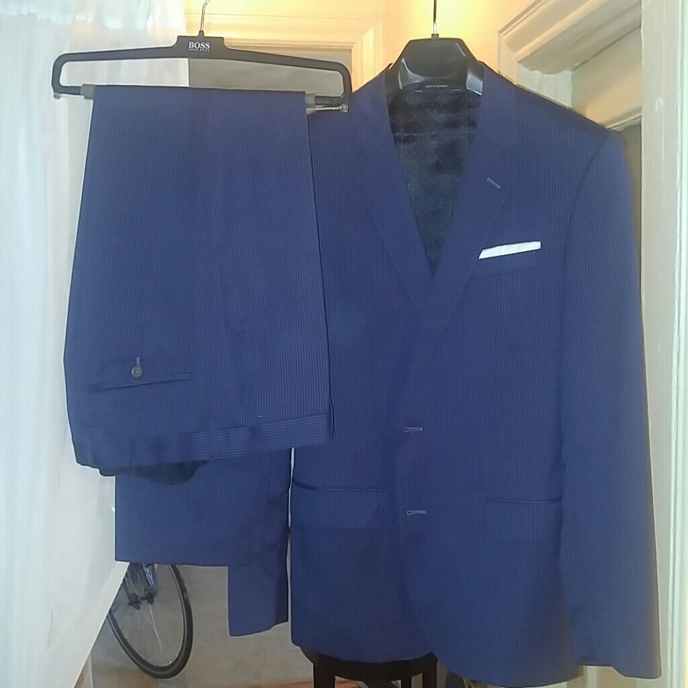 Men's Hugo Boss Navy Blue Pinstripe Suit