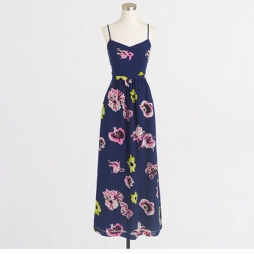 J Crew Dark Cove Punk Floral Maxi Dress