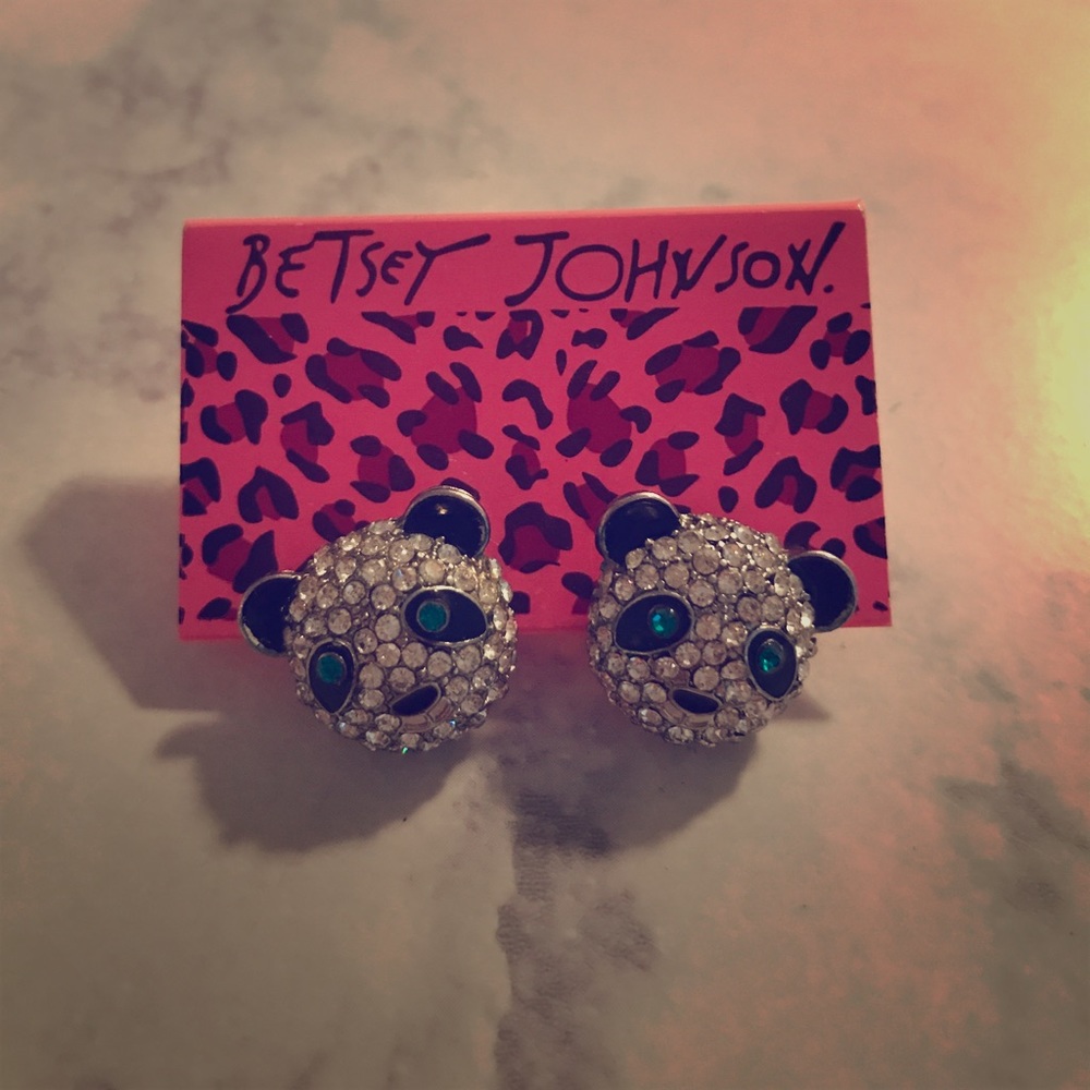 Once Upon A Rhinestone Panda Pair of Earrings
