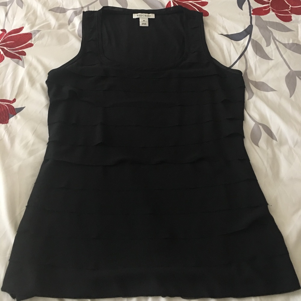 WHBM Black tiered Blouse