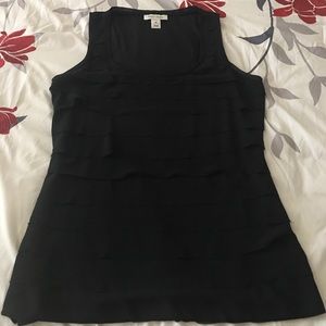 WHBM Black tiered Blouse