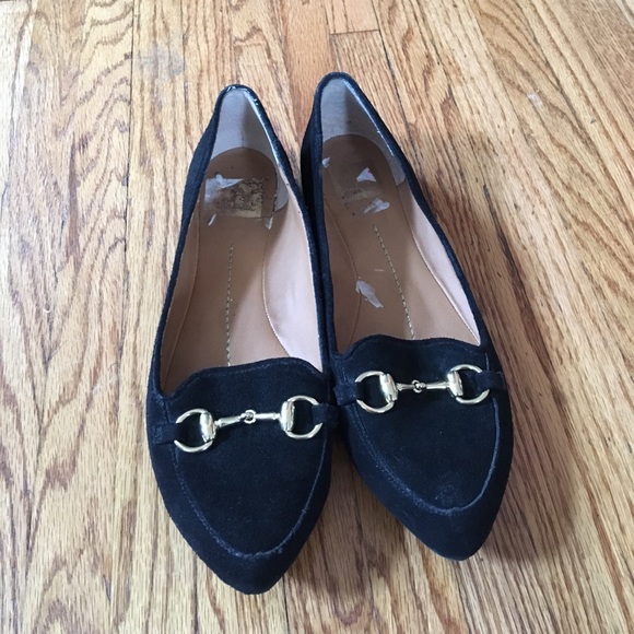 Dolce Vita Shoes - Dolce Vita black suede loafer flats w/ gold accent