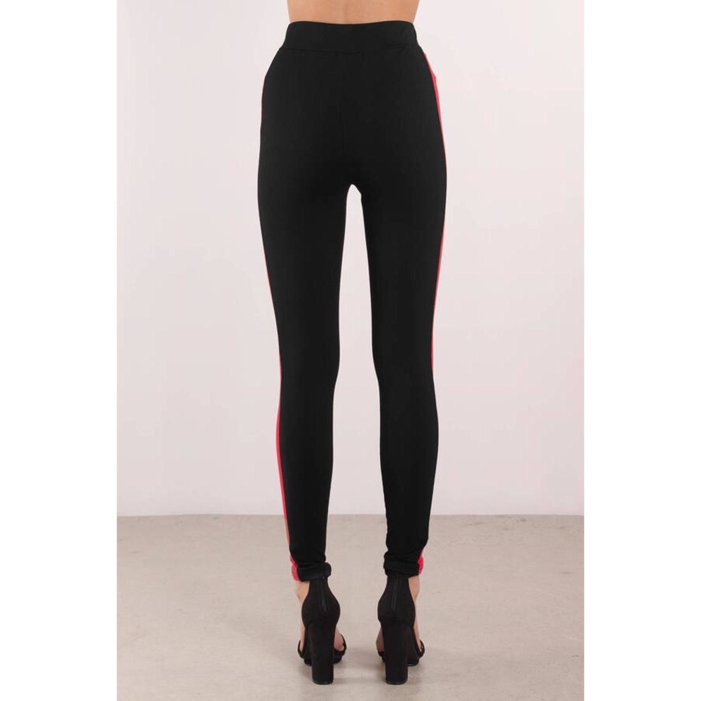 Black Red Stripe Pants - Picture 6 of 6