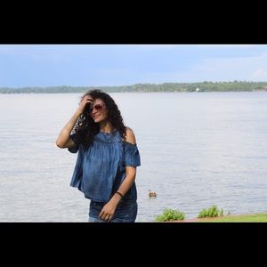 Denim Cold Shoulder