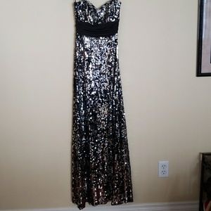 Long sequined evening dress