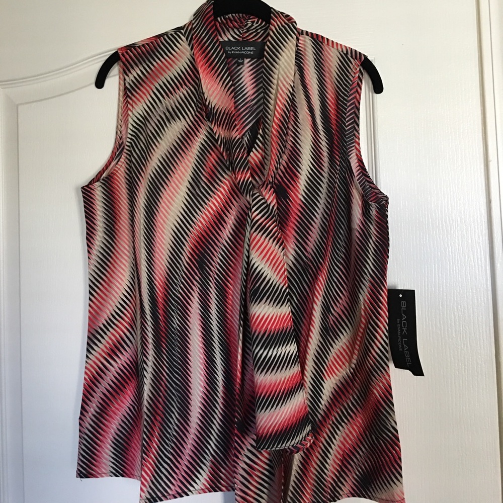 Black Label Evan Picone dress blouse size large